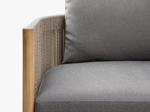 Outdoor Rope Armchair – Wooden & Aluminium Garden Lounge Chair