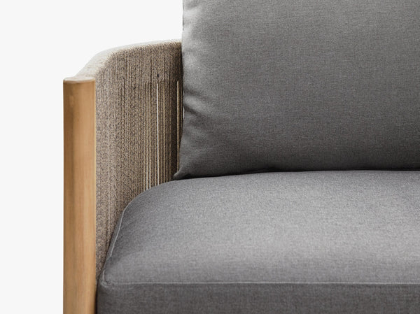 Outdoor Rope Armchair – Wooden & Aluminium Garden Lounge Chair