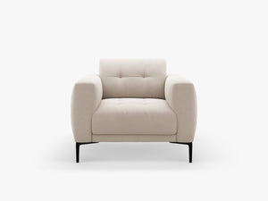 Modern Compact Armchair – Upholstered Accent Chair with Metal Legs