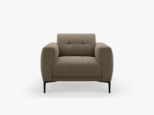 Modern Compact Armchair – Upholstered Accent Chair with Metal Legs