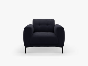 Modern Compact Armchair – Upholstered Accent Chair with Metal Legs