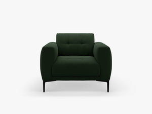 Modern Compact Armchair – Upholstered Accent Chair with Metal Legs