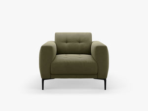 Modern Compact Armchair – Upholstered Accent Chair with Metal Legs