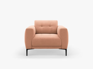 Modern Compact Armchair – Upholstered Accent Chair with Metal Legs