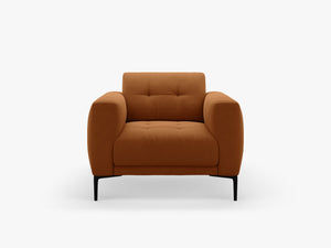 Modern Compact Armchair – Upholstered Accent Chair with Metal Legs