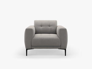 Modern Compact Armchair – Upholstered Accent Chair with Metal Legs