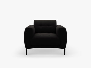 Modern Compact Armchair – Upholstered Accent Chair with Metal Legs