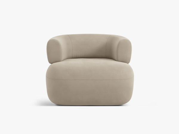 Modern Armchair with Rounded Design & Soft Comfort