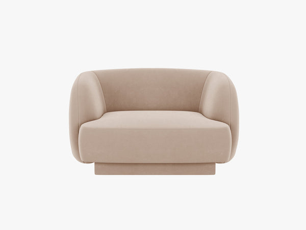 Modern Armchair with Rounded Design & Supportive Comfort