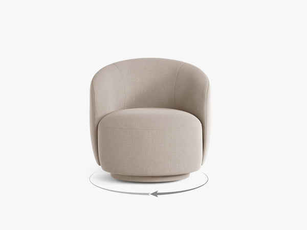 Compact Swivel Armchair with Curved Design & Soft Comfort
