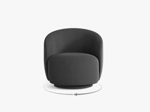 Compact Swivel Armchair with Curved Design & Soft Comfort