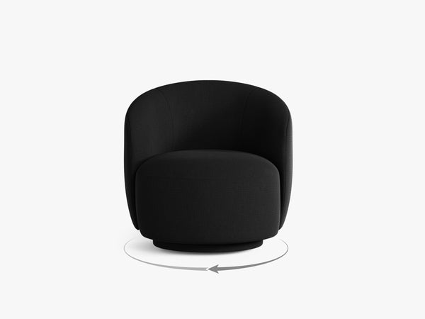 Compact Swivel Armchair with Curved Design & Soft Comfort