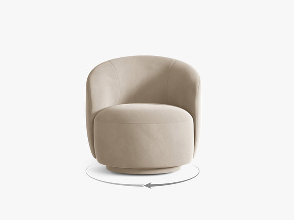 Compact Swivel Armchair with Curved Design & Soft Comfort