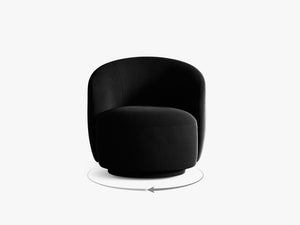 Compact Swivel Armchair with Curved Design & Soft Comfort