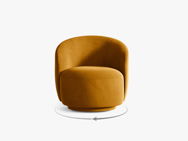 Compact Swivel Armchair with Curved Design & Soft Comfort