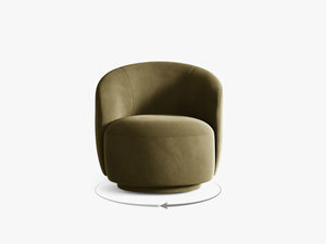 Compact Swivel Armchair with Curved Design & Soft Comfort