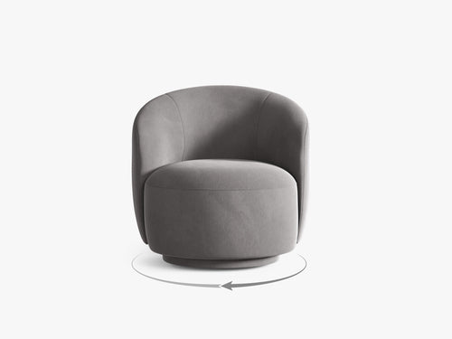 Compact Swivel Armchair with Curved Design & Soft Comfort
