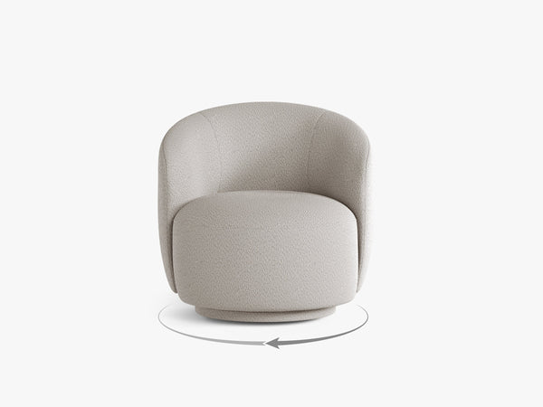 Compact Swivel Armchair with Curved Design & Soft Comfort