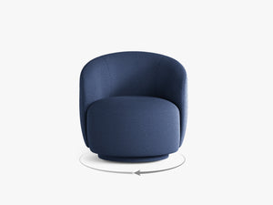 Compact Swivel Armchair with Curved Design & Soft Comfort