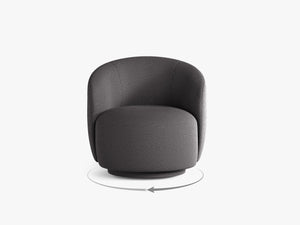 Compact Swivel Armchair with Curved Design & Soft Comfort