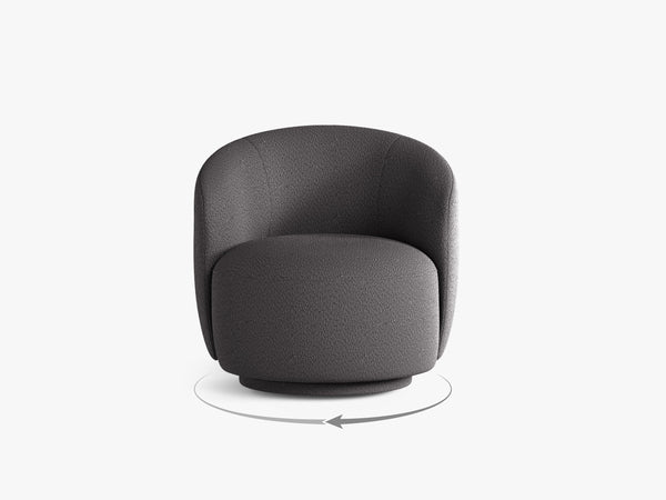 Compact Swivel Armchair with Curved Design & Soft Comfort