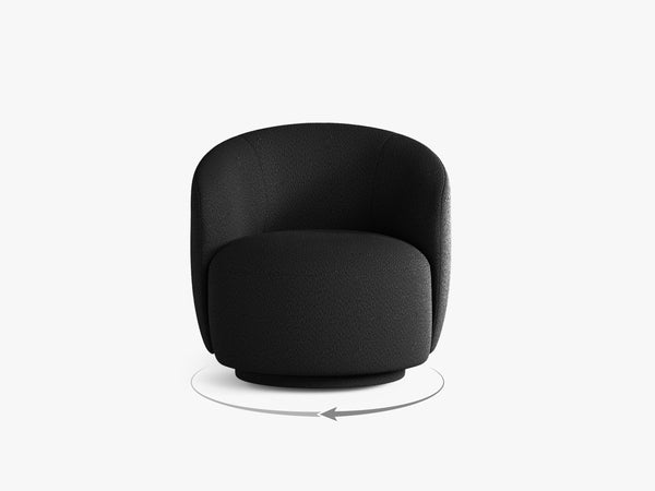 Compact Swivel Armchair with Curved Design & Soft Comfort