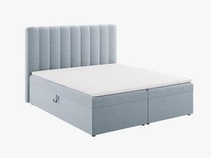 Box Spring Bed with Storage & Upholstered Headboard