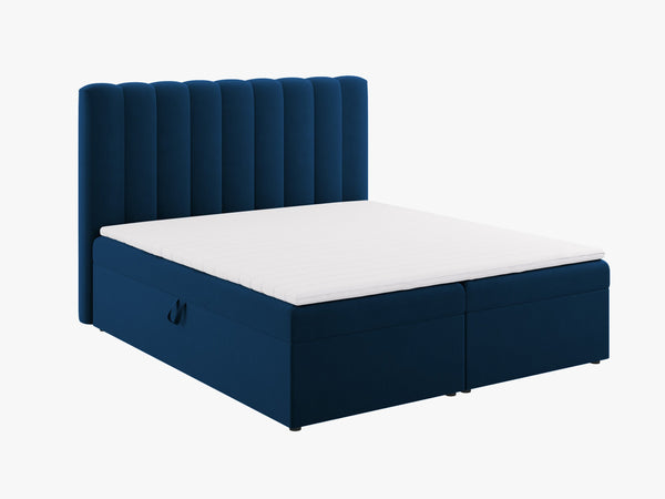 Box Spring Bed with Storage & Upholstered Headboard
