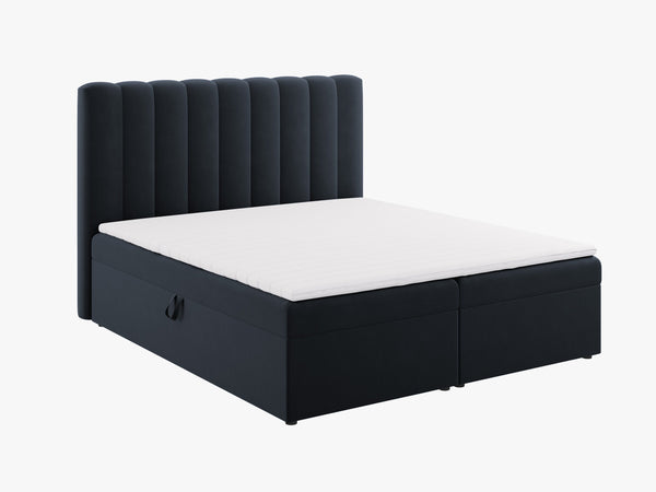 Box Spring Bed with Storage & Upholstered Headboard