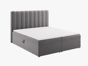 Box Spring Bed with Storage & Upholstered Headboard