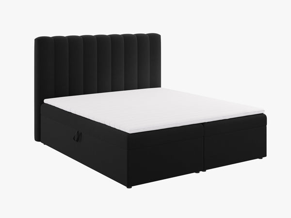 Box Spring Bed with Storage & Upholstered Headboard