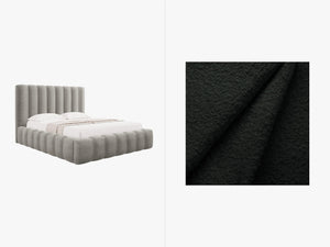 Upholstered Bed Frame with Storage & Tufted Headboard
