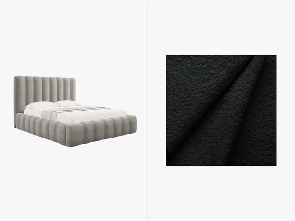 Upholstered Bed Frame with Storage & Tufted Headboard