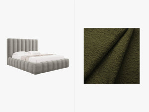 Upholstered Bed Frame with Storage & Tufted Headboard