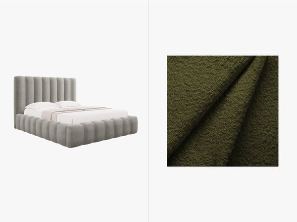 Upholstered Bed Frame with Storage & Tufted Headboard