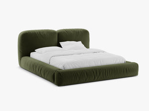 Upholstered Storage Bed Frame with Double Headboard & Gas Lift