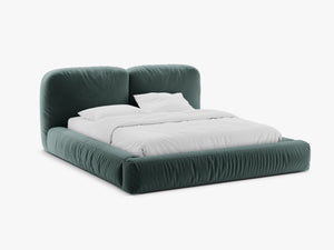 Upholstered Storage Bed Frame with Double Headboard & Gas Lift