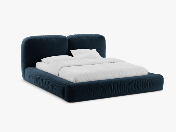 Upholstered Storage Bed Frame with Double Headboard & Gas Lift