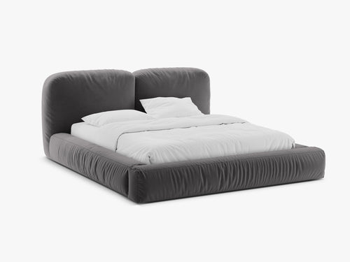 Upholstered Storage Bed Frame with Double Headboard & Gas Lift