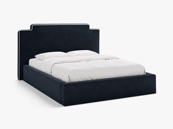 Elegant Upholstered Bed Frame with High Headboard & Storage