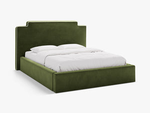 Elegant Upholstered Bed Frame with High Headboard & Storage