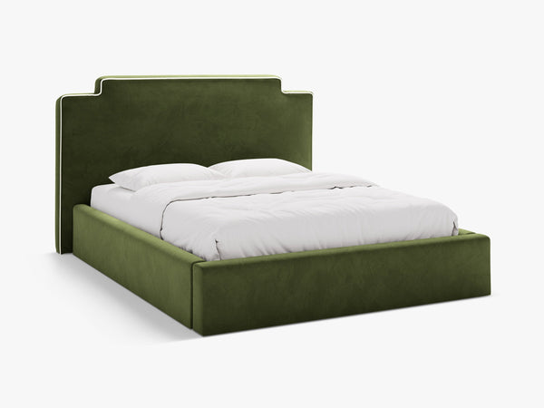 Elegant Upholstered Bed Frame with High Headboard & Storage
