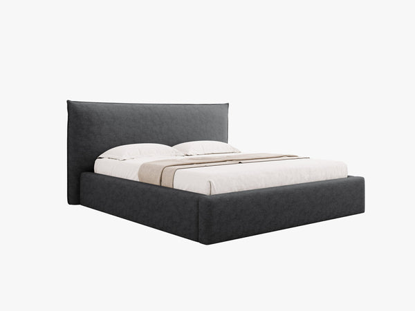 Upholstered Storage Bed Frame – Modern Gas Lift Bed with Headboard