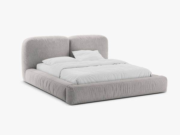 Upholstered Storage Bed Frame with Double Headboard & Gas Lift