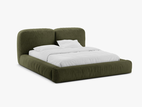 Upholstered Storage Bed Frame with Double Headboard & Gas Lift