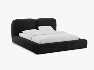 Upholstered Storage Bed Frame with Double Headboard & Gas Lift