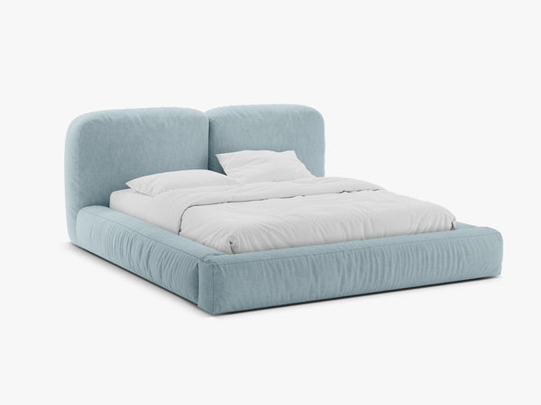 Upholstered Storage Bed Frame with Double Headboard & Gas Lift