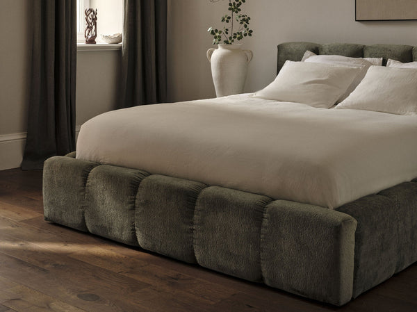 Upholstered Storage Bed Frame with Gas Lift & Slatted Base