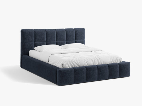 Upholstered Bed Frame with Rounded Design & Storage