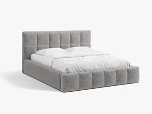 Upholstered Bed Frame with Rounded Design & Storage